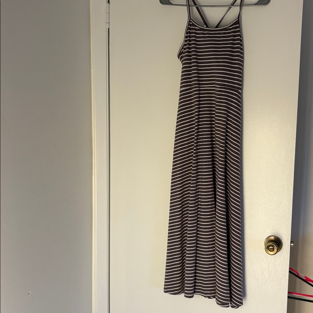 PACT Striped Midi Dress, M
